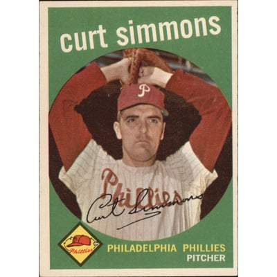 1959 Topps #382 Curt Simmons