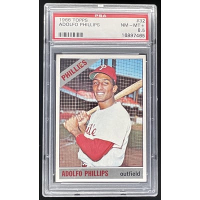 1966 Topps #32 Adolfo Phillips RC PSA 8.5