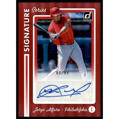 2017 Donruss Signature Series Red #SSJA Jorge Alfaro/99