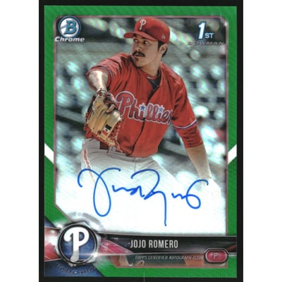 2018 Bowman Chrome Prospect Autographs Green Refractors #CPAJJR JoJo Romero