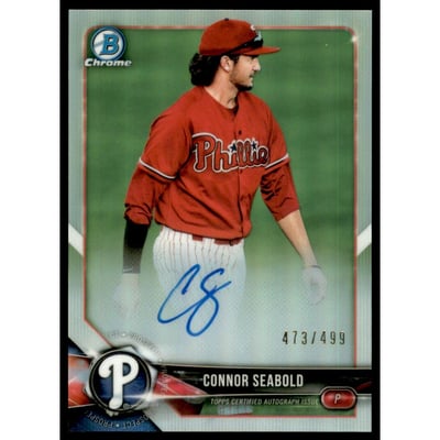 2018 Bowman Chrome Prospect Autographs Refractors #BCPACS Connor Seabold