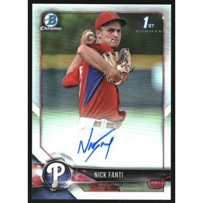 2018 Bowman Chrome Prospect Autographs Refractors #CPANF Nick Fanti