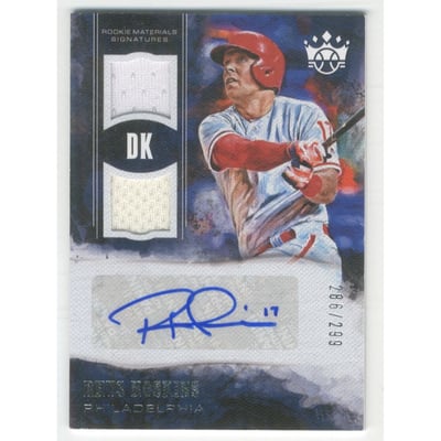 2018 Diamond Kings DK Rookie Materials Signatures #38 Rhys Hoskins/299