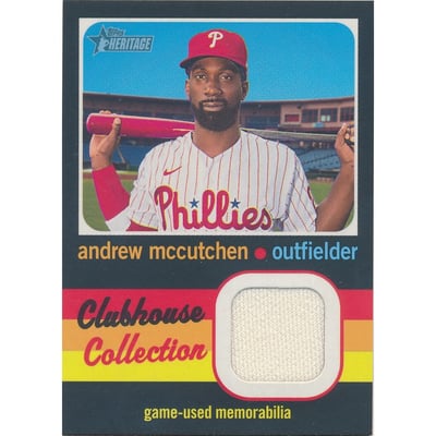 2020 Topps Heritage Clubhouse Collection Relics #CCRAM Andrew McCutchen HN