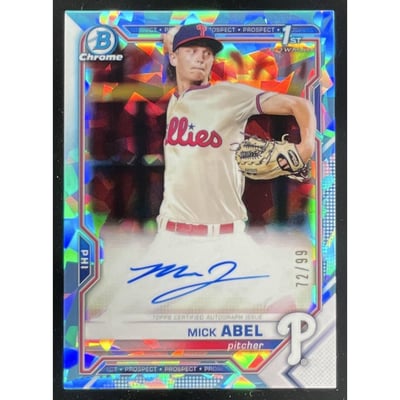 2021 Bowman Sapphire Chrome Aqua #BSPA-MA Mick Abel Auto /99