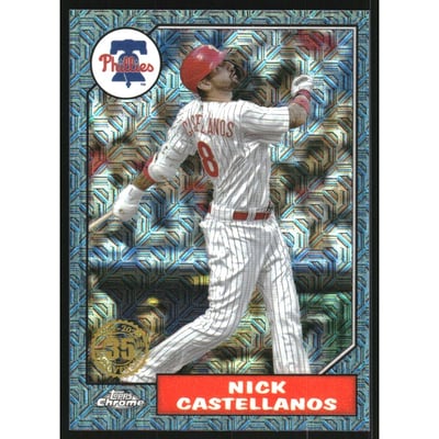 2022 Topps Update '87 Topps Silver Pack Chrome Blue Refractors #T87C51 Nick Castellanos