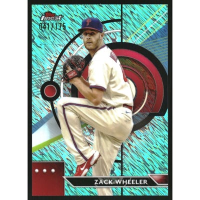2023 Finest Aqua Shimmer Refractors #35 Zack Wheeler