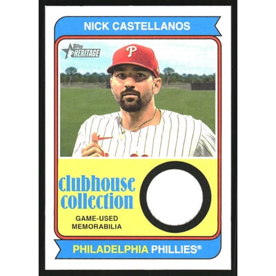 2023 Topps Heritage Clubhouse Collection Relics #CCRNCS Nick Castellanos