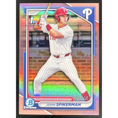 2024 Bowman Draft Chrome Rose Gold Refractor #BDC-49 John Spikerman RC /10
