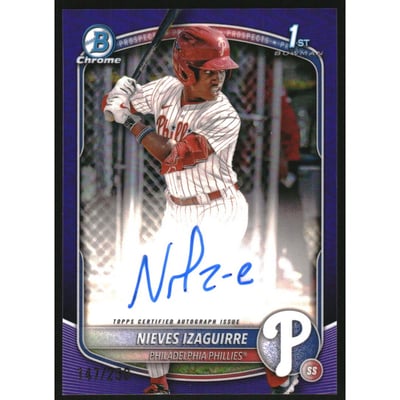 2025 Bowman Chrome Prospect Autographs Purple Refractors #CPANI Nieves Izaguirre