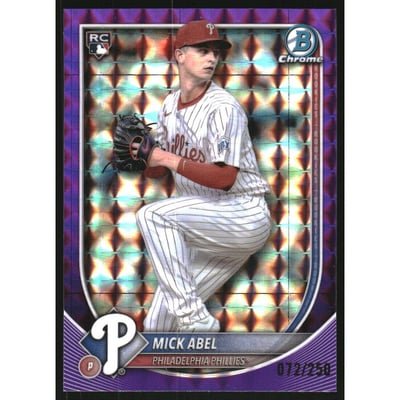 2025 Bowman Chrome Purple Geometric Refractors #11 Mick Abel
