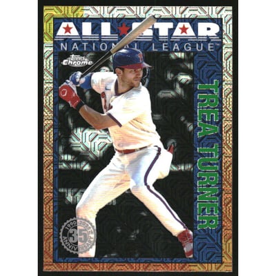 2025 Topps '90 Topps Silver Pack Chrome All Star Green Refractors #90ASC9 Trea Turner