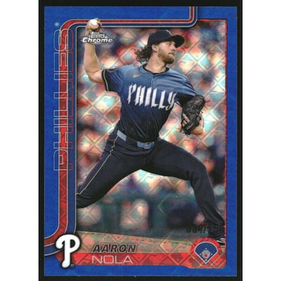2025 Topps Chrome Logofractor Blue Refractors #286 Aaron Nola