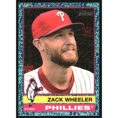 2025 Topps Heritage Chrome Light Blue Sparkle Refractors #65 Zack Wheeler