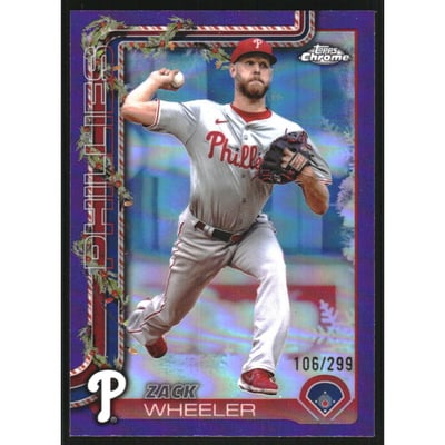 2025 Topps Holiday Chrome Purple Refractors #HC179 Zack Wheeler
