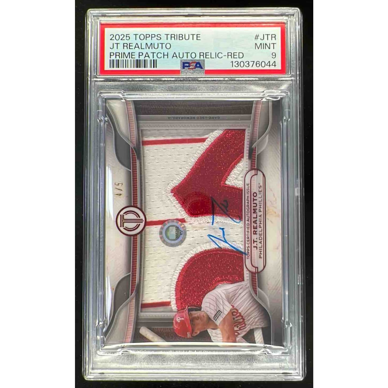 2025 Topps Tribute Prime Patch Relics Red #PPA-JTR J.T. Realmuto 