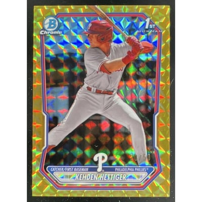 2026 Bowman Chrome Prospects Gold Geometric #BCP-101 Kehden Hettiger RC /50