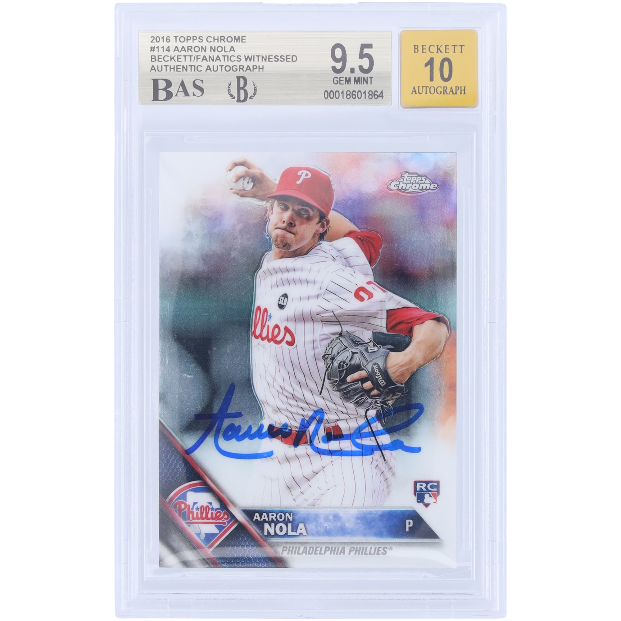 Aaron Nola Philadelphia Phillies Autographed 2016 Topps Chrome 