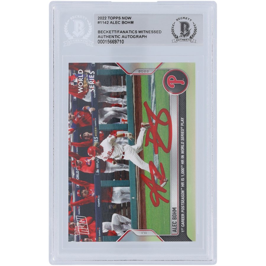 Alec Bohm Philadelphia Phillies Autographed 2022 Topps Now #1142 ...