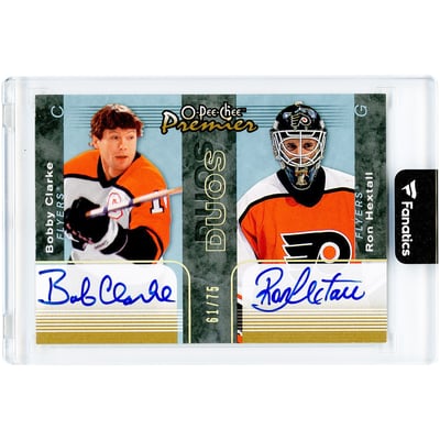 Bobby Clark & Ron Hextall Philadelphia Flyers Autographed 2007-08 Upper Deck O-Pee-Chee Premier Duos #PP2-CH #61/75 Card