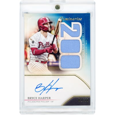 Bryce Harper Philadelphia Phillies Autographed 2020 Topps Luminaries Home Run Kings Game Used Jersey Relics #HRKAR-BH #2/10 Card 