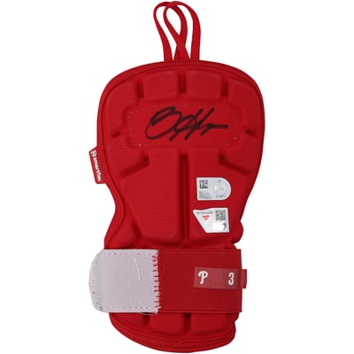 Bryce Harper Philadelphia Phillies Autographed Fanatics Authentic Game-Used Red Hand Pad from the 2026 MLB Season - NF70454698