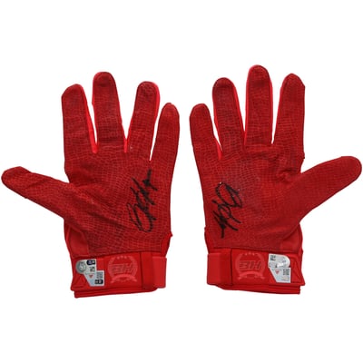 Bryce Harper Philadelphia Phillies Autographed Fanatics Authentic Game-Used Red Under Armour Batting Gloves from the 2026 MLB Season