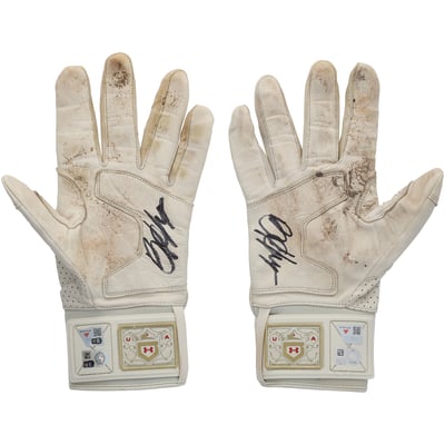 Bryce Harper Philadelphia Phillies Autographed Fanatics Authentic Game-Used White Under Armour Batting Gloves from the 2026 MLB Season