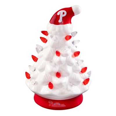 Evergreen Enterprises Philadelphia Phillies 8" White LED Ceramic Christmas Tree
