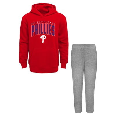 Philadelphia Phillies Outerstuff Infant Step By Step Hoodie & Pants Set - Red/Gray