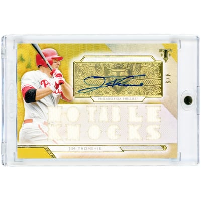Jim Thome Philadelphia Phillies Autographed 2018 Topps Triple Threads Jersey Relic #TTAR-JT3 #4/9 Card 