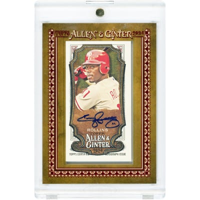 Jimmy Rollins Philadelphia Phillies Autographed 2024 Topps Allen & Ginter Mini #MA-JRO Card