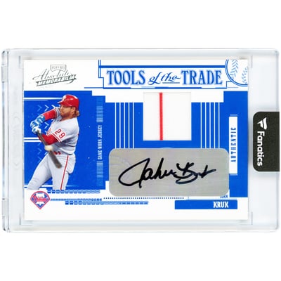 John Kruk Philadelphia Phillies Autographed 2005 Playoff Absolute Memorabilia Tools Of The Trade Game Used Dual-Color Jersey Relic #TT-135 #93/100 Card 