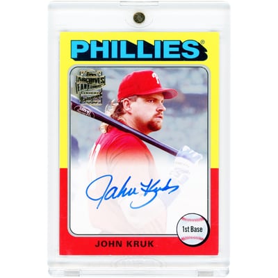 John Kruk Philadelphia Phillies Autographed 2021 Topps Archives Fan Favorite 1975 Topps Design #FFA-JK #49/99 Card 