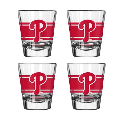 Philadelphia Phillies Logo Brands Four-Piece Stripe Shot Glass Set