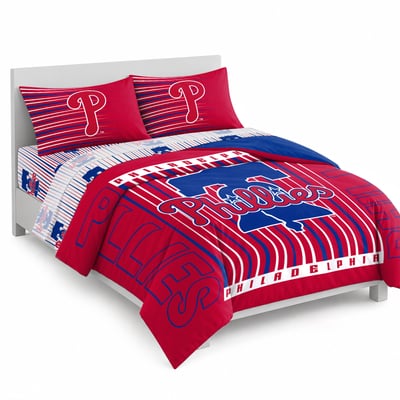 Logo Brands Philadelphia Phillies Momentum Bed In A Bag - Queen