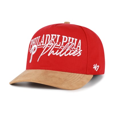 Philadelphia Phillies '47 Scribe Line Hitch Adjustable Hat - Red/Light Brown