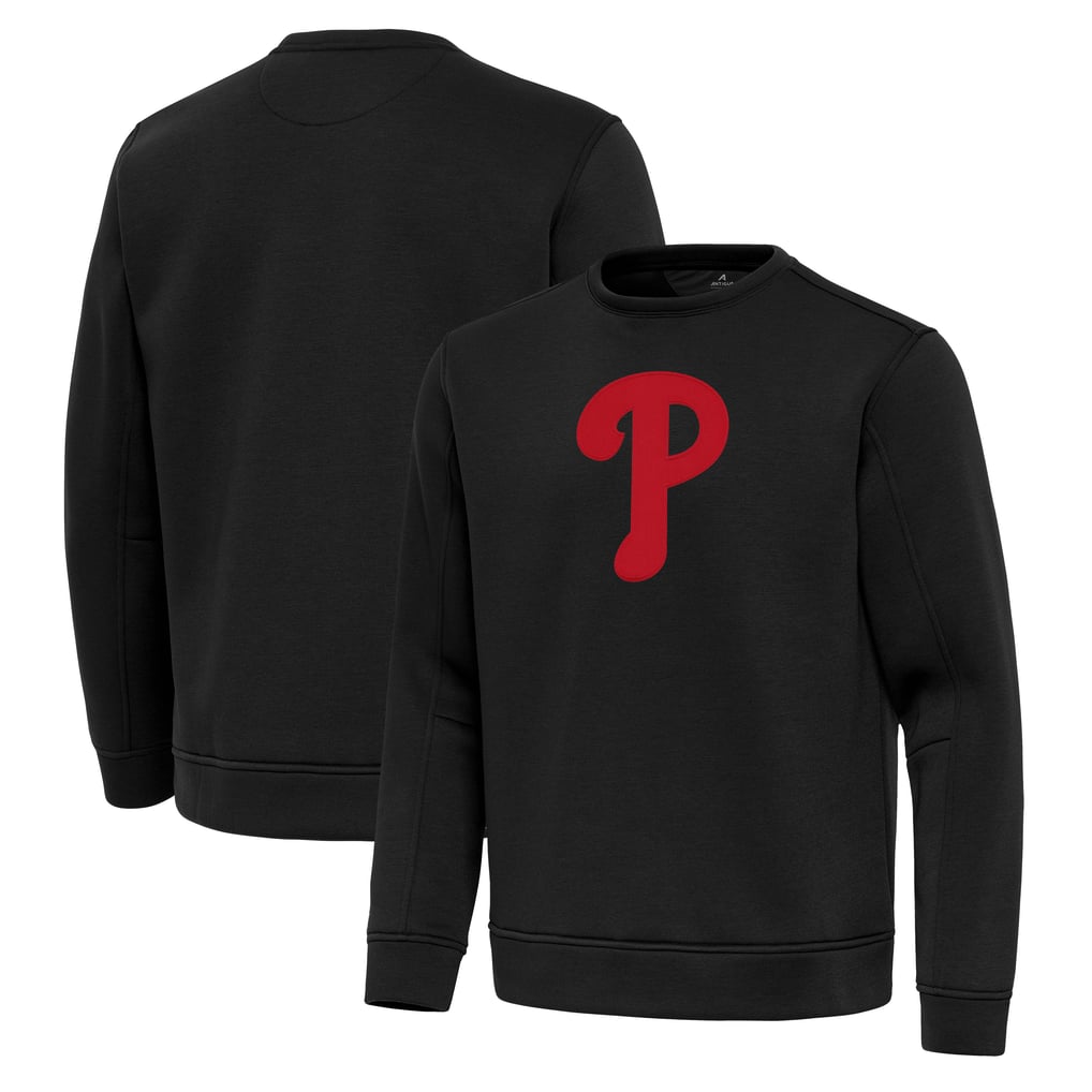 Philadelphia Phillies Antigua Relevant Lightweight Pullover Sweatshirt - Black