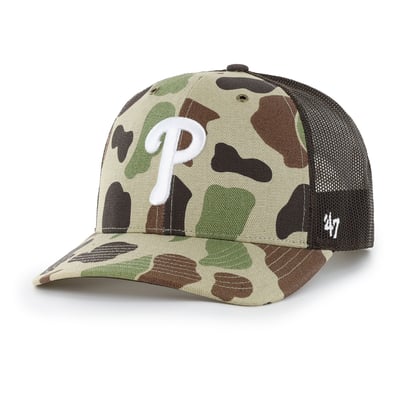 Philadelphia Phillies Carhartt x '47 Duck Adjustable Trucker Hat - Camo