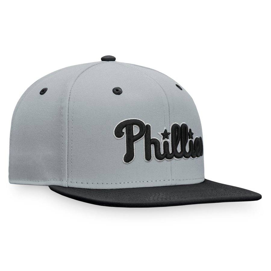 Men's Philadelphia Phillies Fanatics Gray/Black Team Fitted Hat