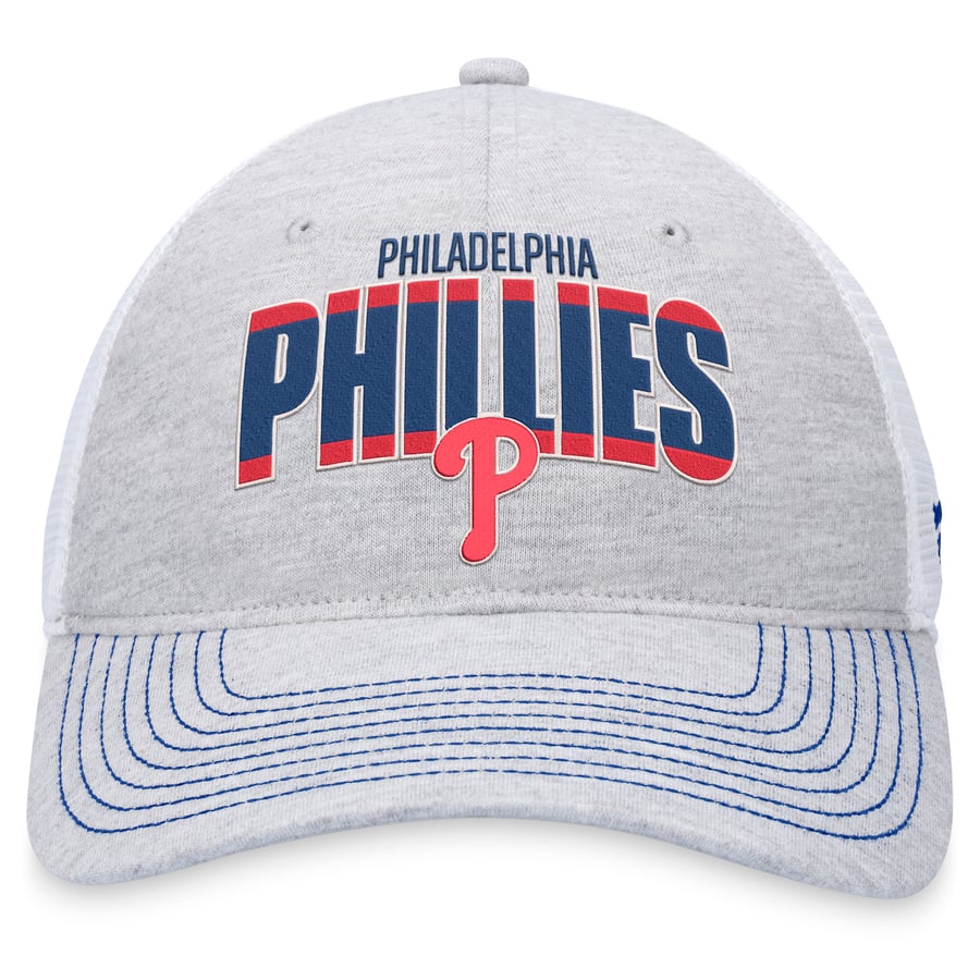 Men's Philadelphia Phillies Fanatics Heather Gray/White Logo Trucker ...