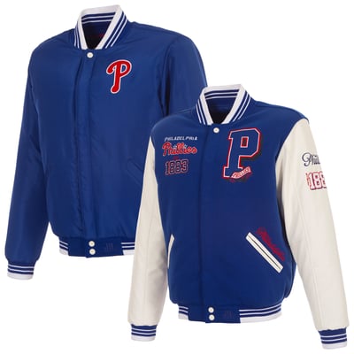  Philadelphia Phillies JH Design Reversible Varsity Jacket - Royal