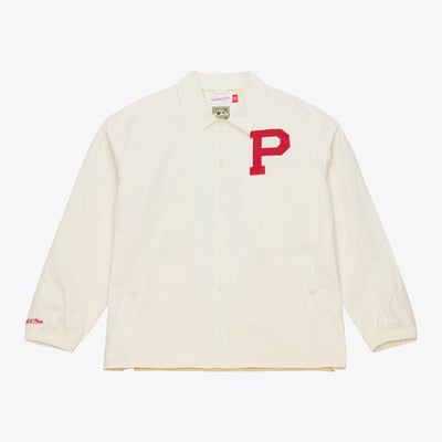  Philadelphia Phillies Mitchell & Ness Cooperstown Collection Retro Roots Full-Snap Coaches Jacket - Cream