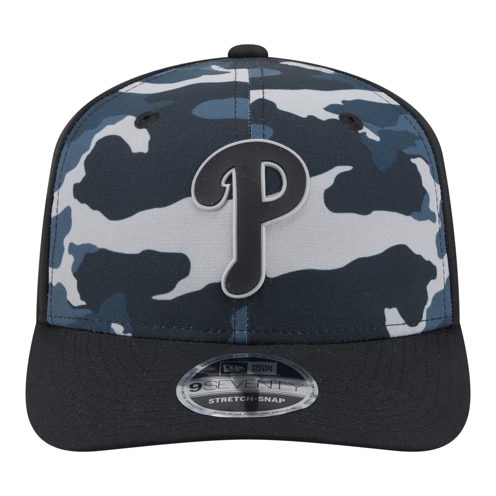New Era Philadelphia Phillies Black Tonal Camo 9SEVENTY Stretch-Snap Hat