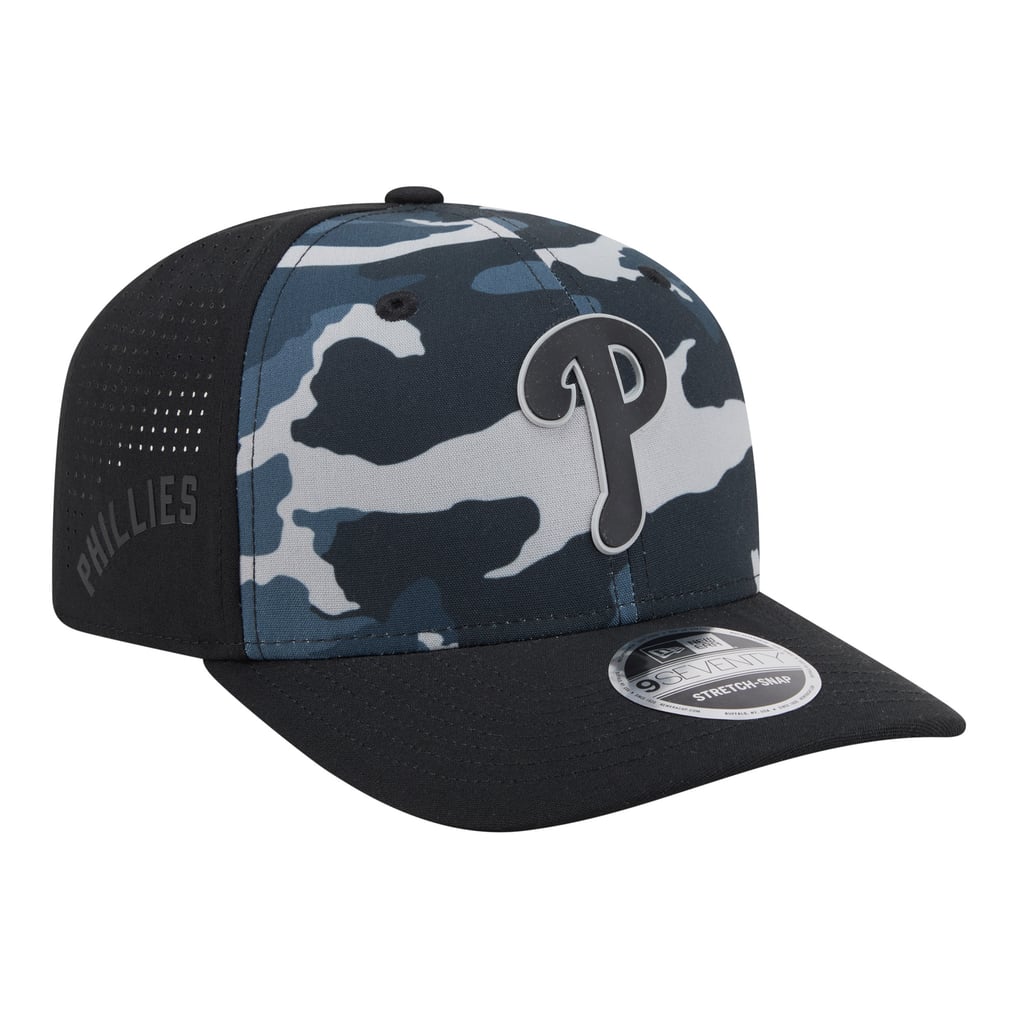 New Era Philadelphia Phillies Black Tonal Camo 9SEVENTY Stretch-Snap Hat
