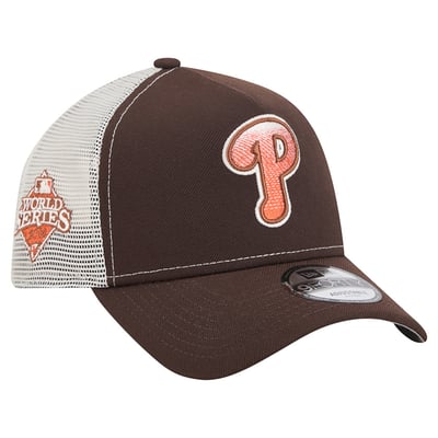 Philadelphia Phillies New Era Pumpkin Spice 9FORTY A-Frame Adjustable Trucker Hat - Brown