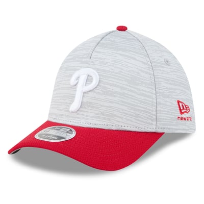  Philadelphia Phillies New Era Men's Tech 39THIRTY A-Frame Flex Hat - Gray/Red