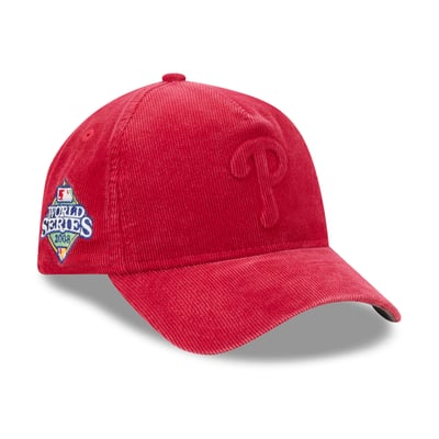  Philadelphia Phillies New Era 2008 World Series Side Patch Tonal Corduroy 9FORTY A-Frame Adjustable Hat - Red