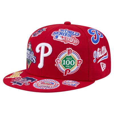  Philadelphia Phillies New Era All Over 59FIFTY Fitted Hat - Red
