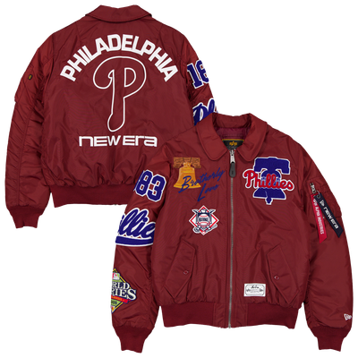 Philadelphia Phillies New Era x Alpha Industries MA-1 Full-Zip Bomber Jacket - Burgundy